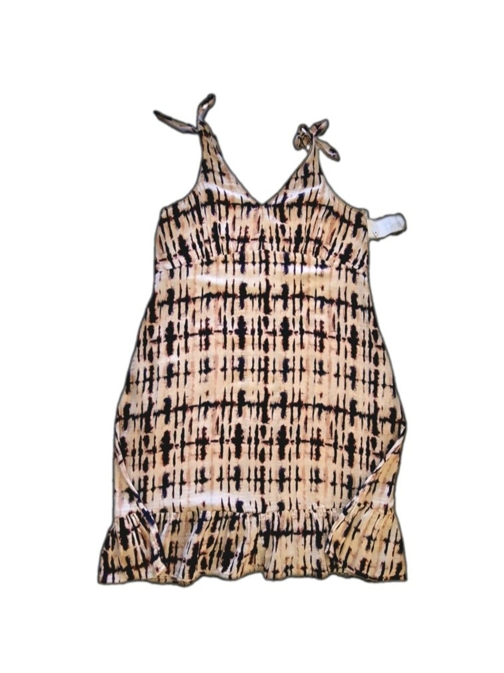 Time And True Peach And Black Tie Shoulder Summer Dress
